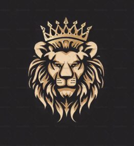 Majestätischer Löwe und Krone